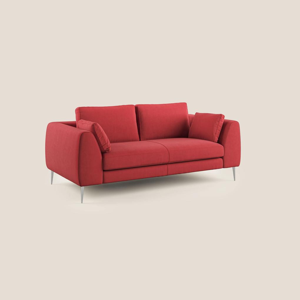 Plano divano moderno in microfibra tecnica smacchiabile T11 rosso 176 cm