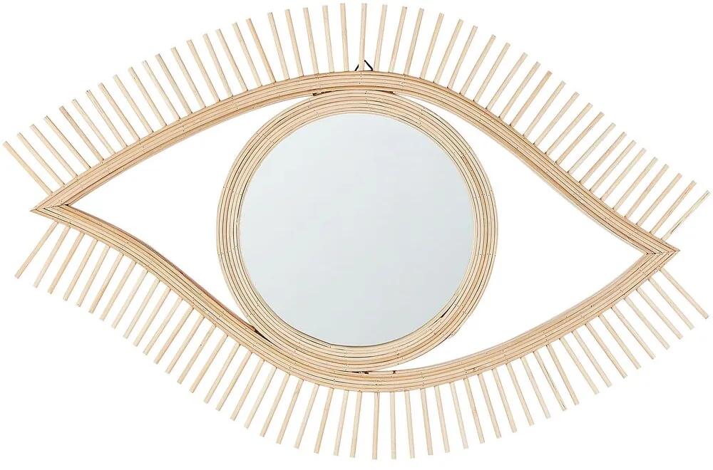 Specchio da parete a forma di occhio 48 x 79 cm legno SOYOPA Beliani