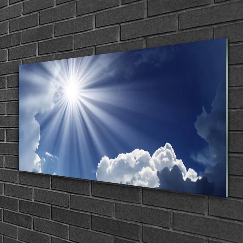 Quadro di vetro Paesaggio solare 100x50 cm