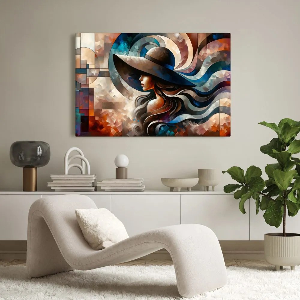 Quadro su tela – Donna elegante in stile colorato