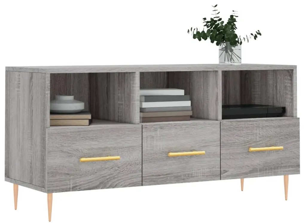 Mobile tv grigio sonoma 102x36x50 cm in legno multistrato