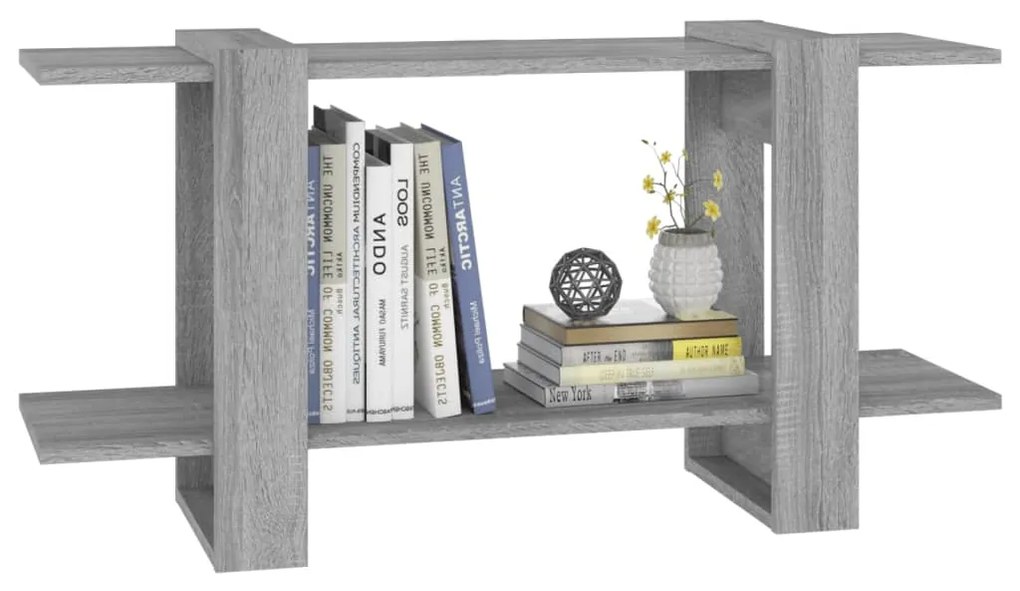 Libreria Grigio Marrone 100x30x51 cm in Legno Multistrato