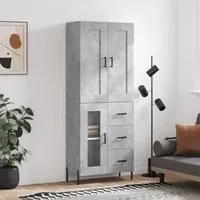 Credenza Grigio Cemento 69,5x34x180 cm in Legno Multistratocod mxl 125692