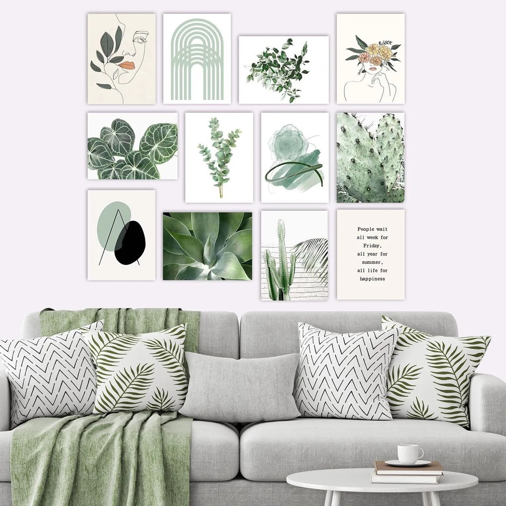 Set Di 12 Dipinti Decorativi İn Mdf /