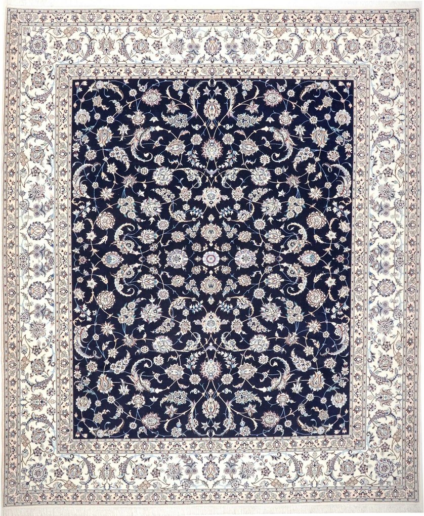Nain Tappeto persiano 260 x 310 Blu (Iran) Annodato A Mano