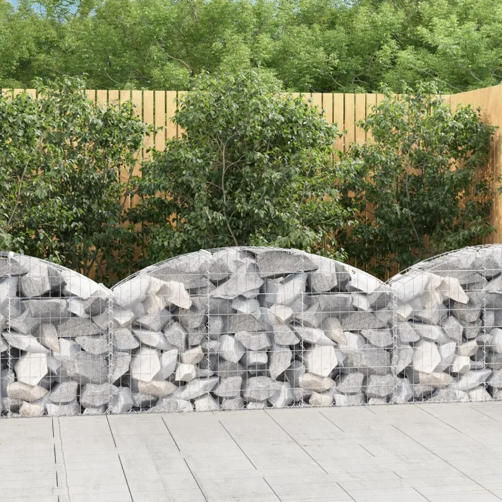Cesto Gabbione Ad Arco 150x30x60/80 Cm Ferro Zincato /