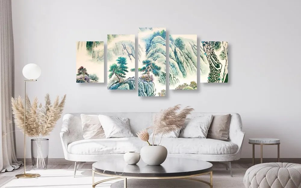 Quadri 5 pezzi – Paesaggio cinese