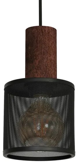 Lampadario a sospensione con filo ARES BLACK 1xE27/60W/230V