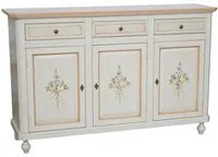 credenza 2 ante legno bianca decorata filo arancione 150x43x98 - Mobili 2G