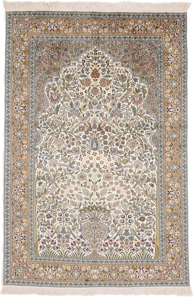 Cashmere Silk Tappeto orientale 120 x 180 (Indian) Annodato A Mano