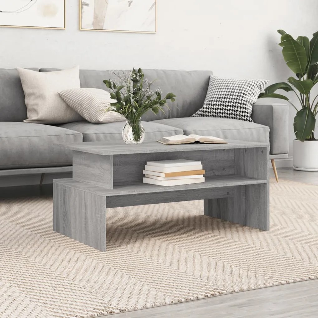 Tavolino Salotto Grigio Sonoma 90x55x42,5 Cm Legno Multistrato /