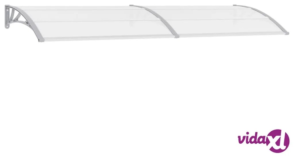 vidaXL Pensilina per Porta Grigia e Trasparente 300x80 cm in PC