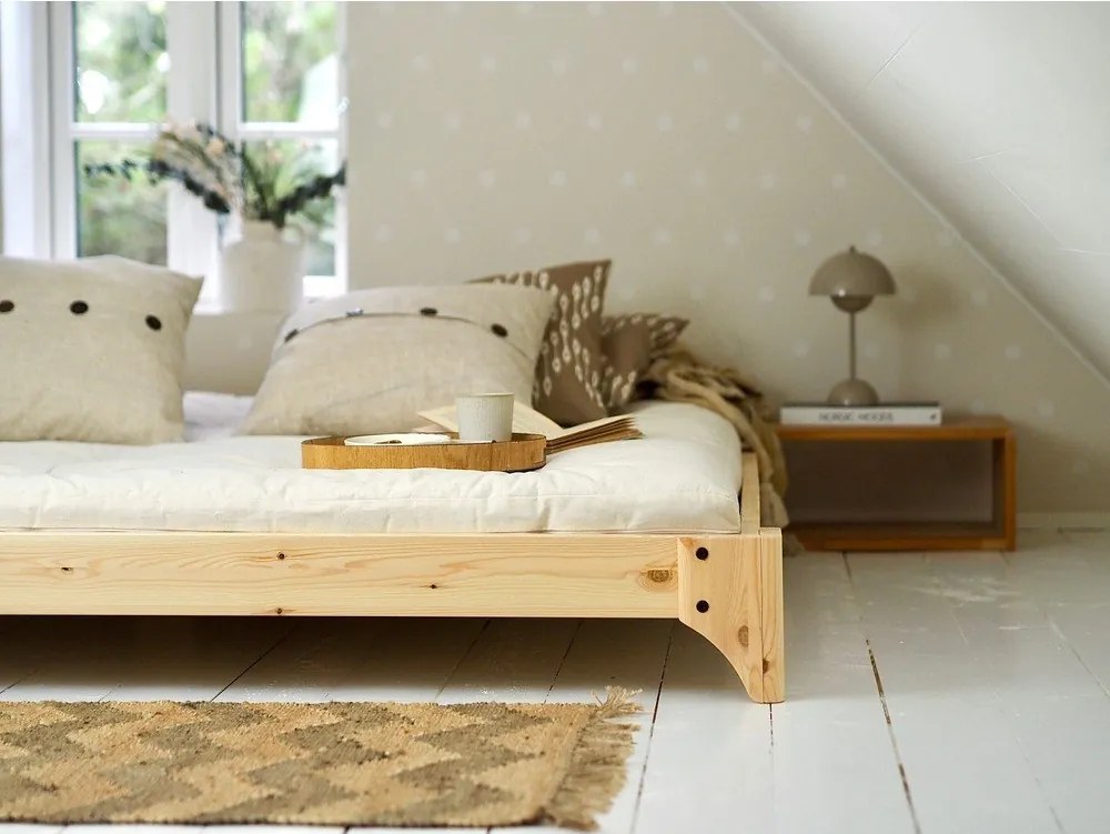 Letto matrimoniale in legno di pino con griglia 140x200 cm Elan - Karup Design