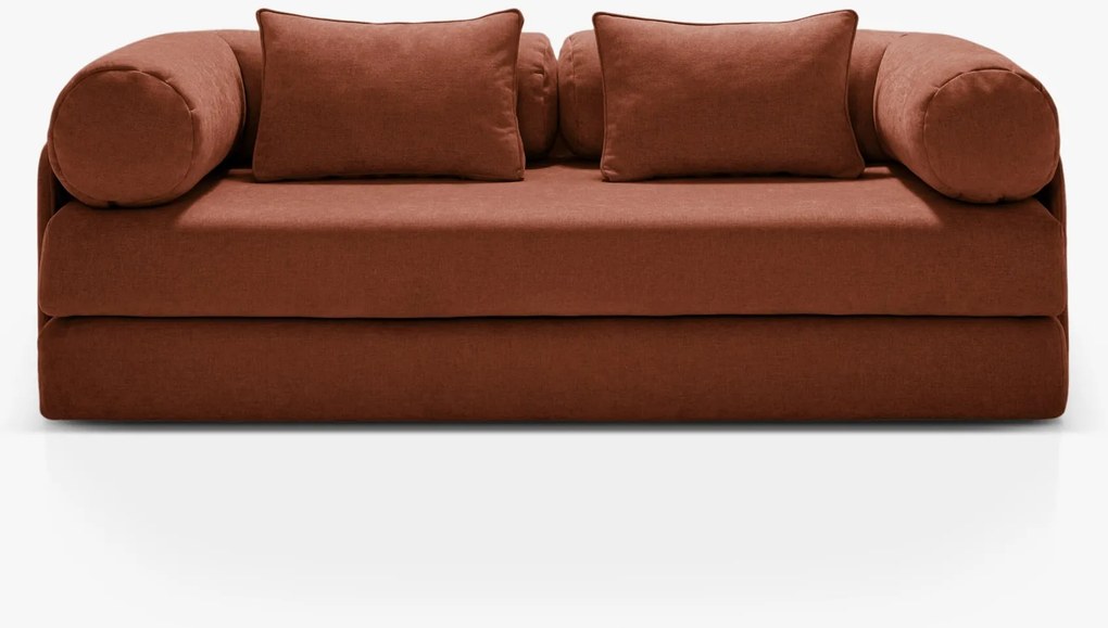 Divano letto Dreamy 3 posti in tessuto strutturato – L206 cm