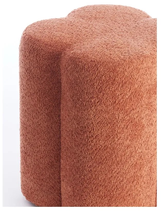 Sgabello in tessuto bouclé arancione Nalani - Light &amp; Living