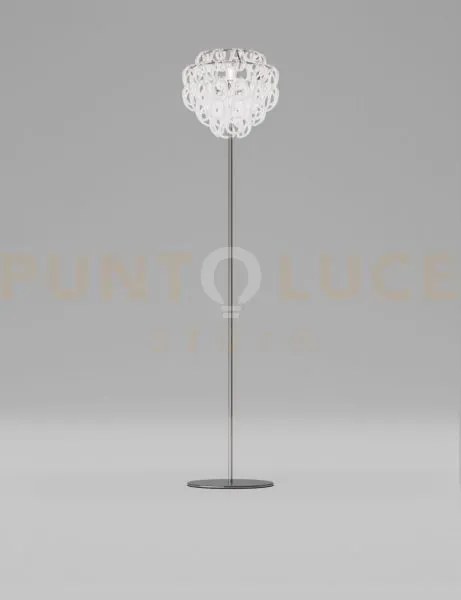 Giogali lampada da terra bianco e cromo lucido 1 luce attacco e27 i...