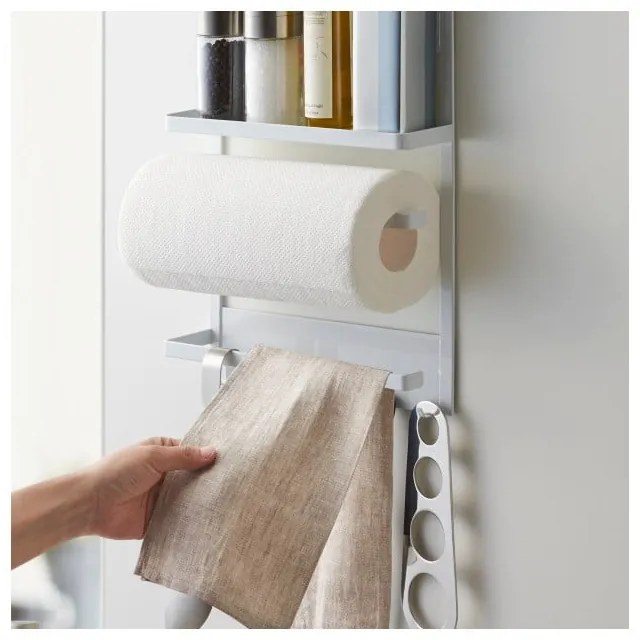 Grande cremagliera magnetica bianca da cucina Tower - YAMAZAKI