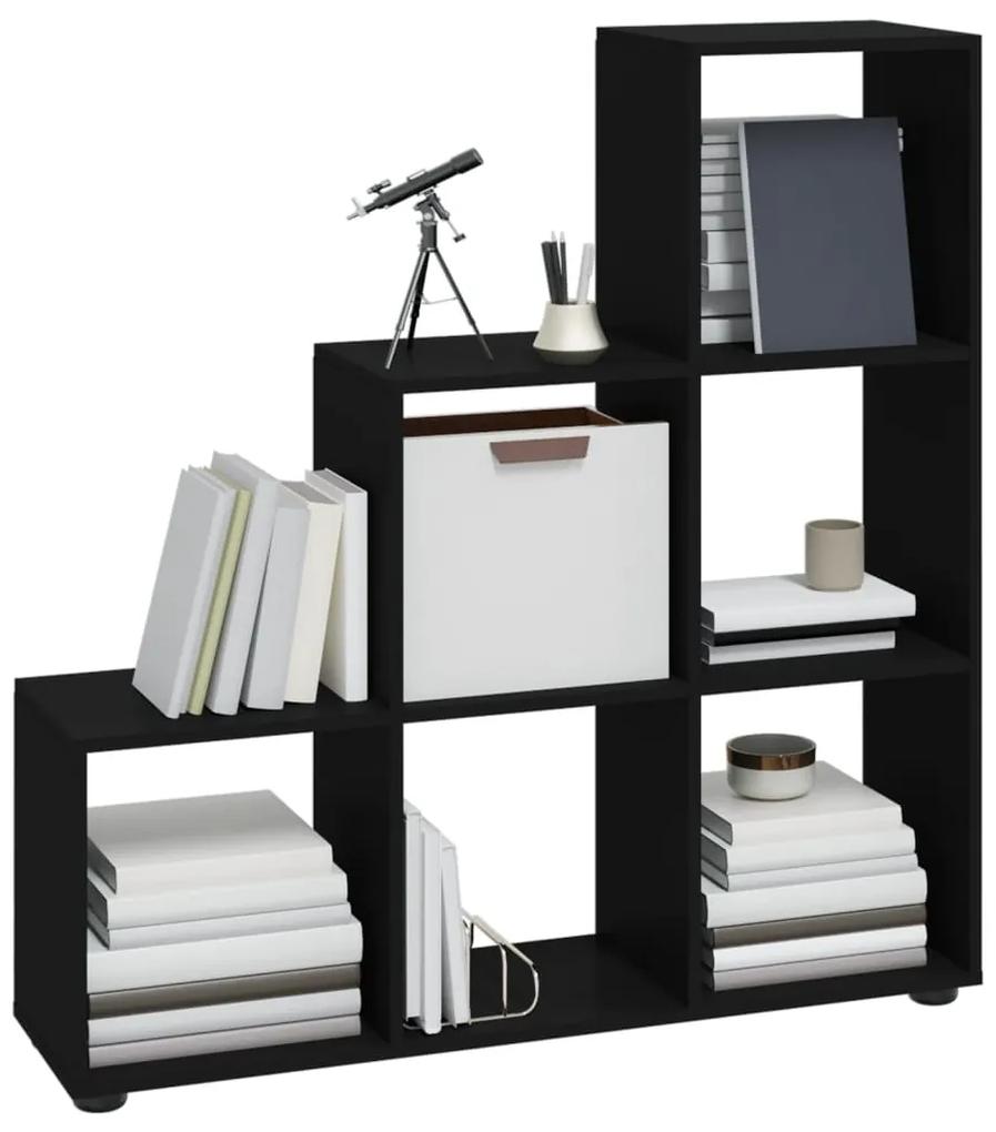 Libreria a scala nera 107 cm in legno multistrato