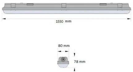 Plafo Stagna 1550mm 45,0W 4000K Emergenza