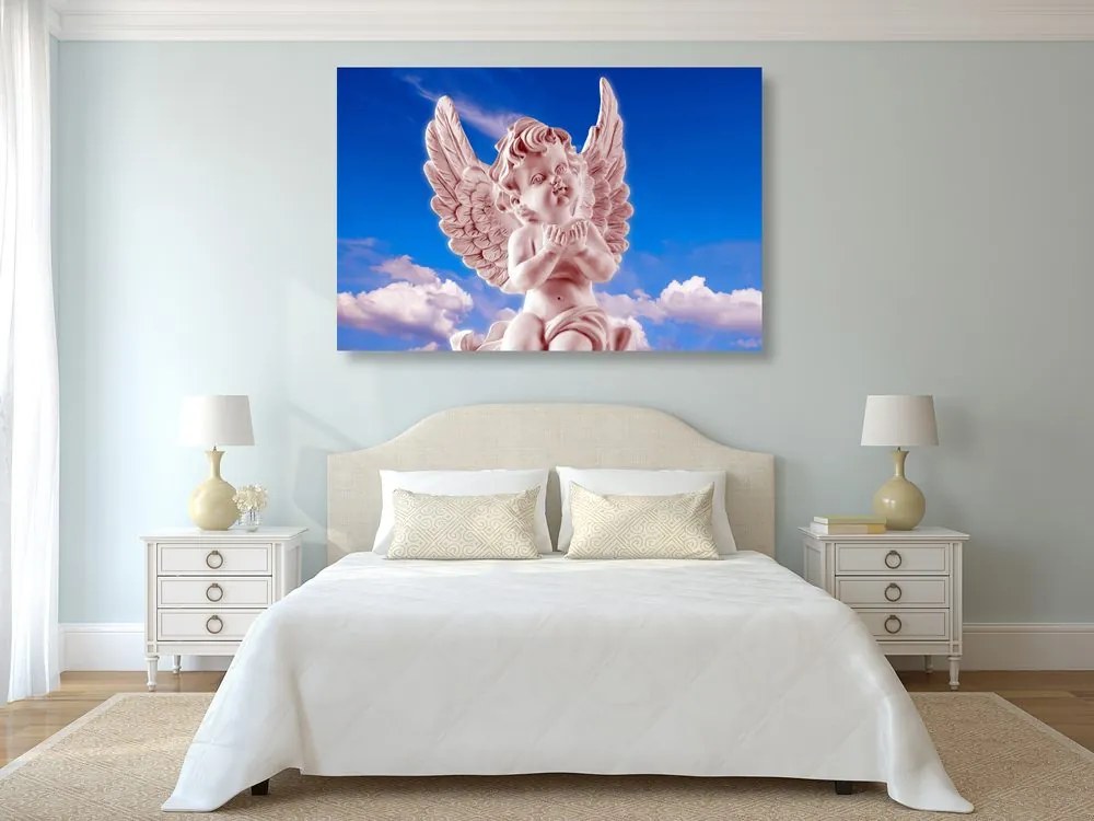 Quadro su tela – Angioletto attento rosa nel cielo