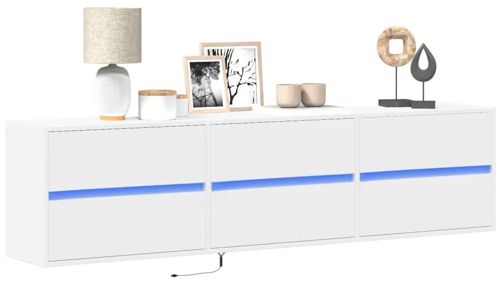 Mobile Tv A Parete Con Led Bianco 180x31x45 Cm /