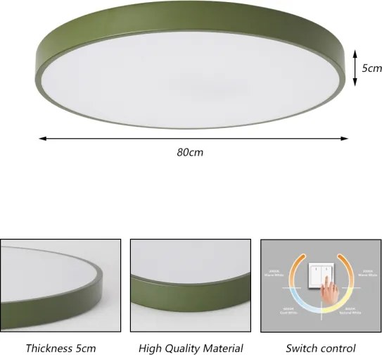 Brilagi - plafoniera LED POOL 100W/230V 3000/4000/6000K 80 cm verde