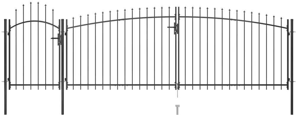 Cancello Da Giardino Con Punta A Lancia 5x2 M Nero /