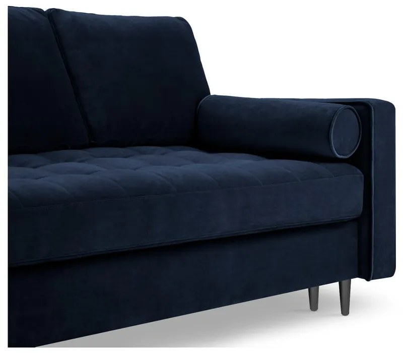 Divano letto in velluto blu Santo - Milo Casa