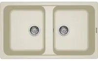 Lavello Elleci Incasso 2 vasche 86x50 Life 450 Granitek Bianco Antico LG245062