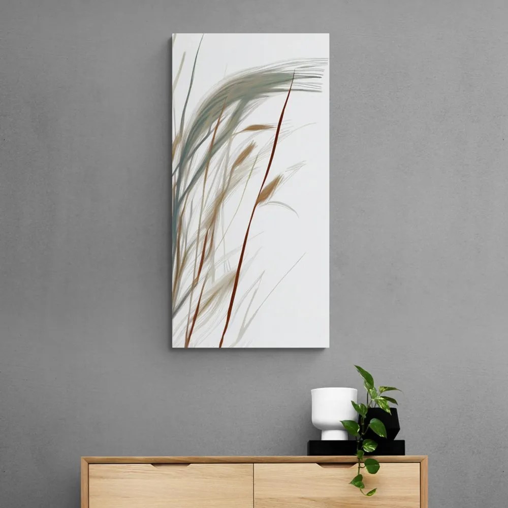 Quadro su tela – Steli d'erba con un tocco di minimalismo