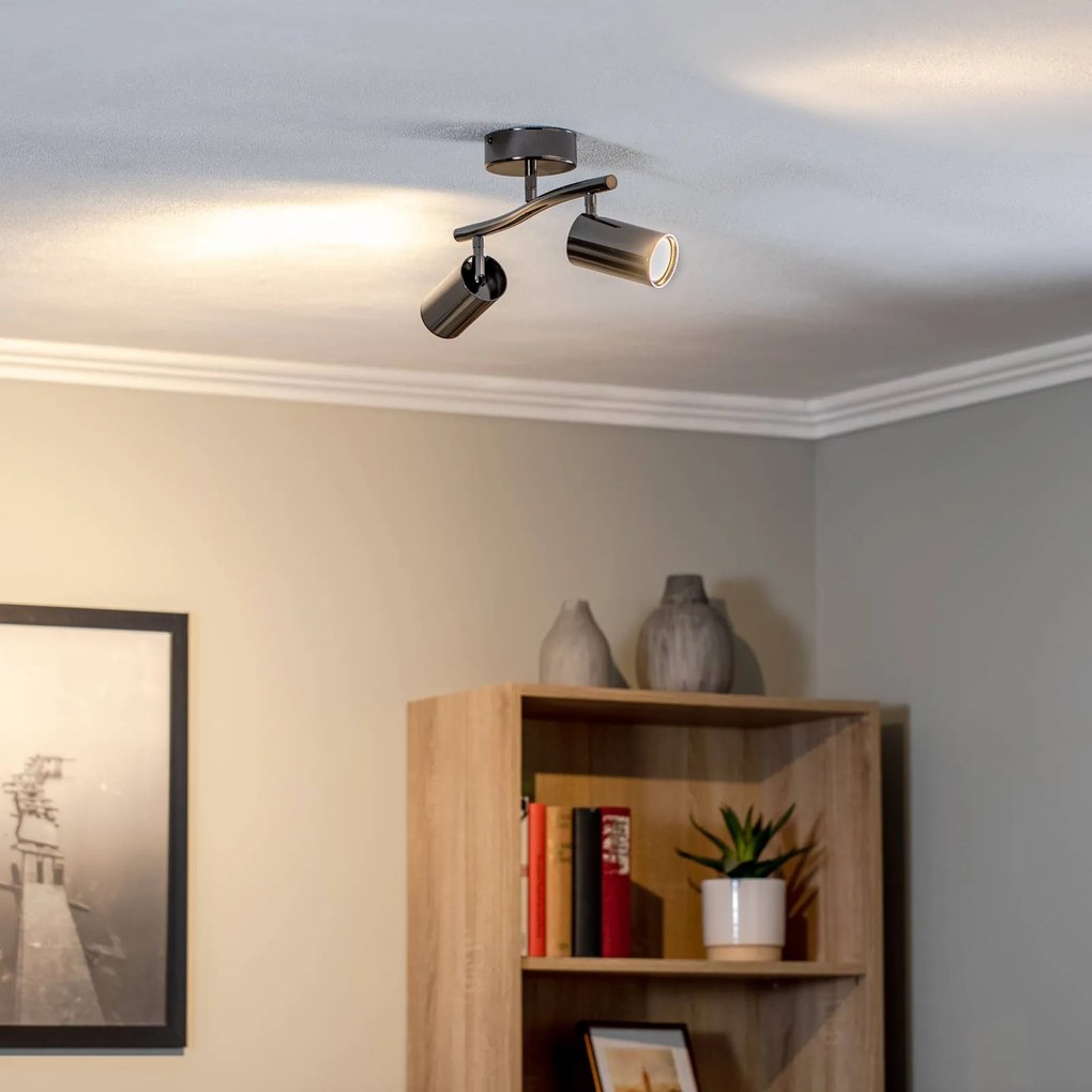 Lucea Faretto da soffitto Spotte, nero-cromo, a 2 luci