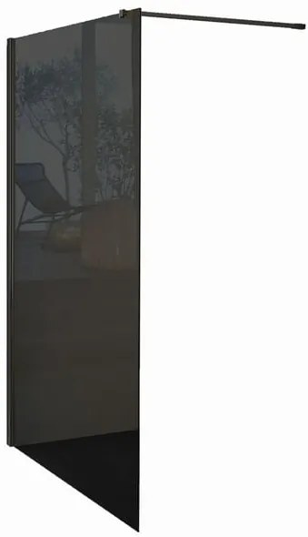 Box doccia walk-in Wens, vetro fumè 6 mm, H 200 cm, profilo cromo