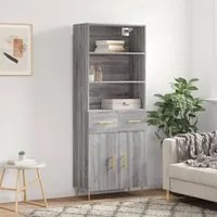 Credenza Grigio Sonoma 69,5x34x180 cm in Legno Multistrato 3200511