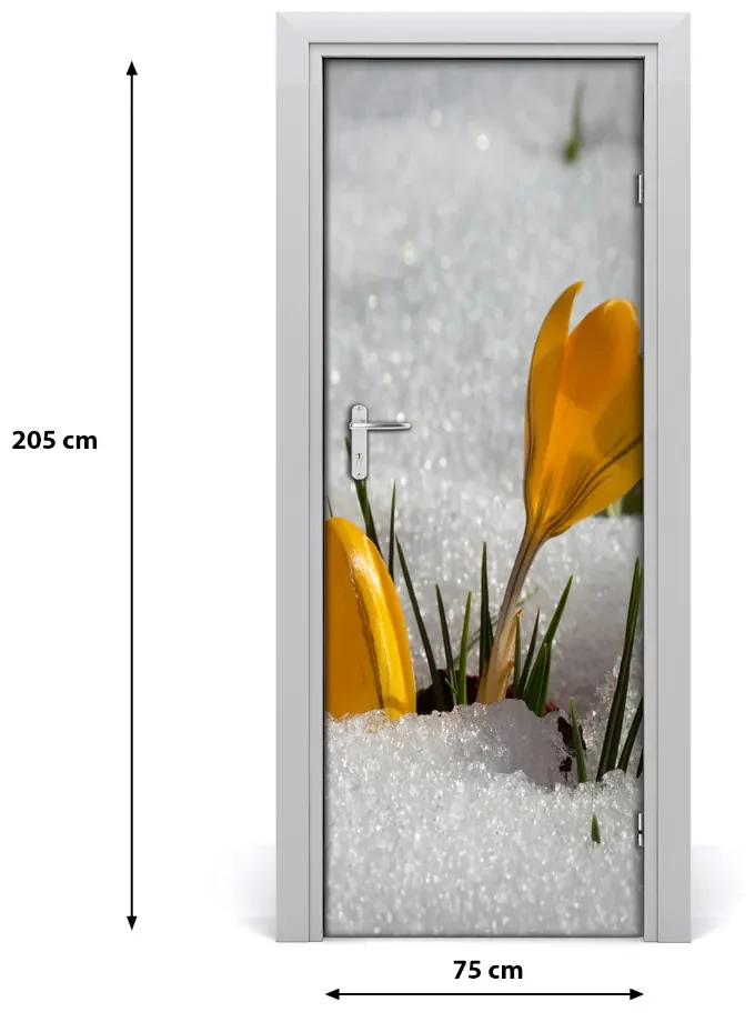 Adesivo per porta interna Crocus gialli 75x205 cm