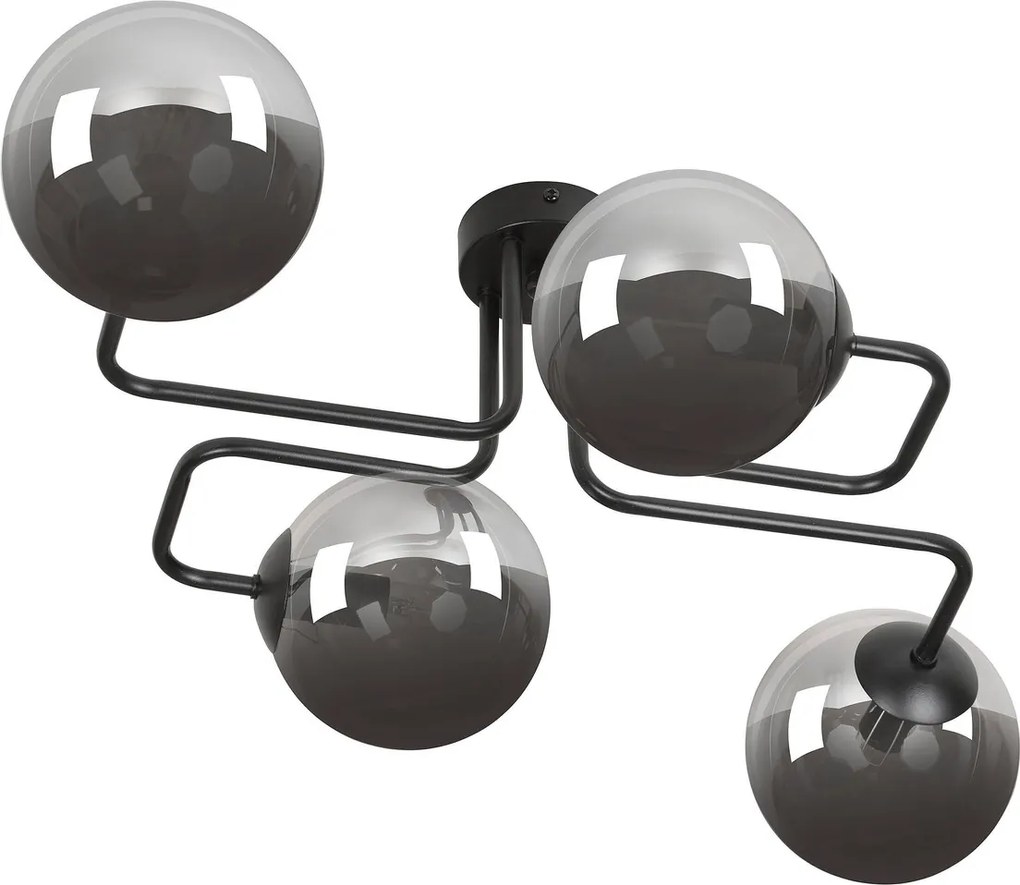 Lampadario da Soffitto BRENDI 4 in acciaio e vetro 4xE14