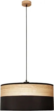Lampadario a cavo ALBA 1xE27/15W/230V Ø 45 cm nero/marrone