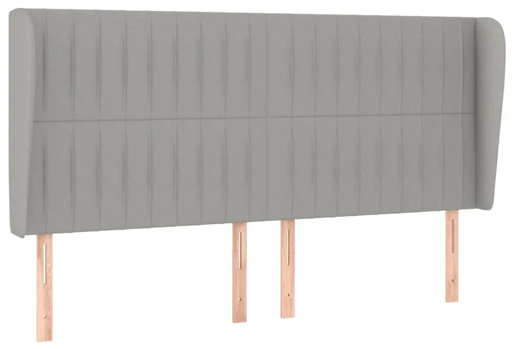 Testiera ad orecchio grigio chiaro 163x23x118/128 cm in tessuto