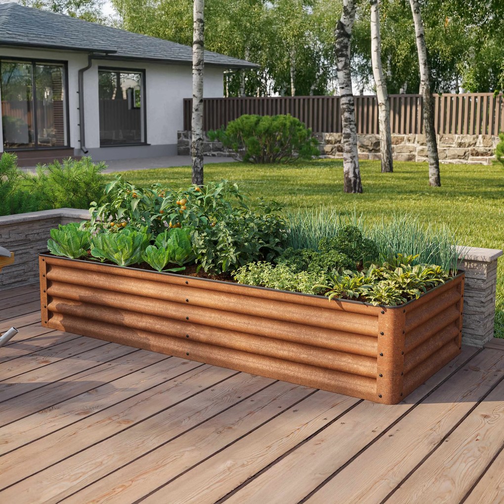 PRIMEYARD 180 x 75 x 35 cm Orto rialzato, acciaio corten, look ruggine - (GFPV00970)