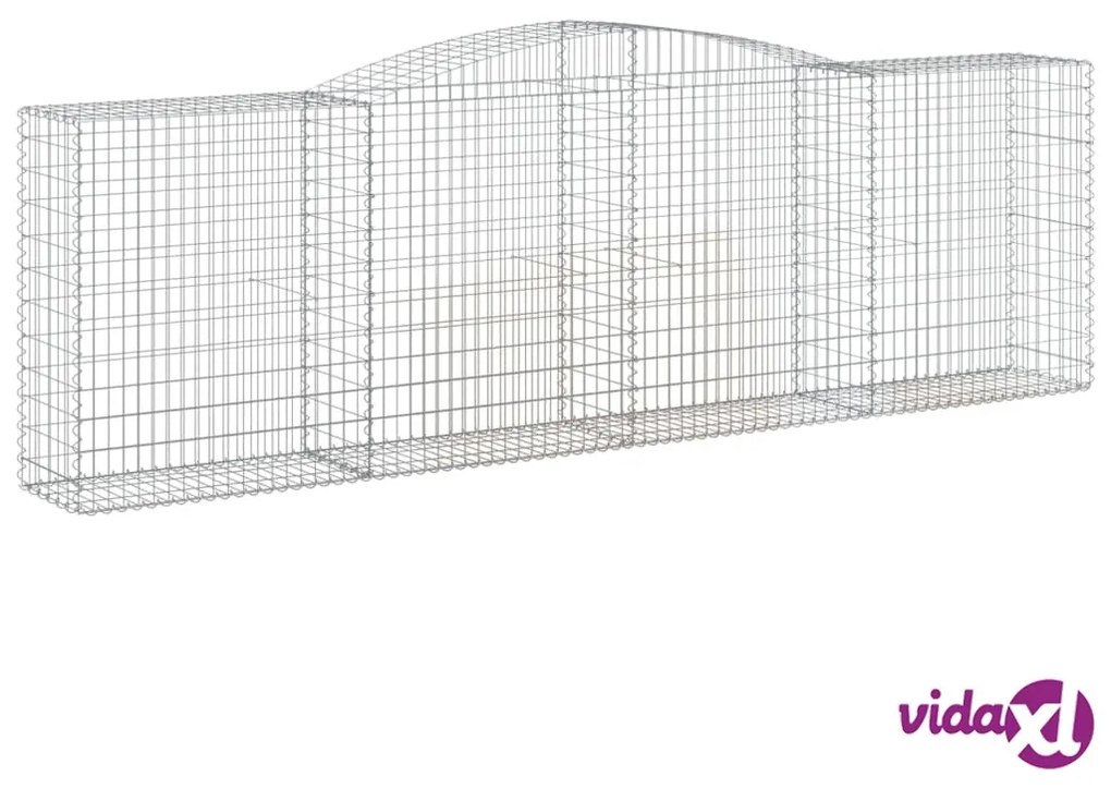 vidaXL Cesto Gabbione ad Arco 400x50x120/140 cm Ferro Zincato