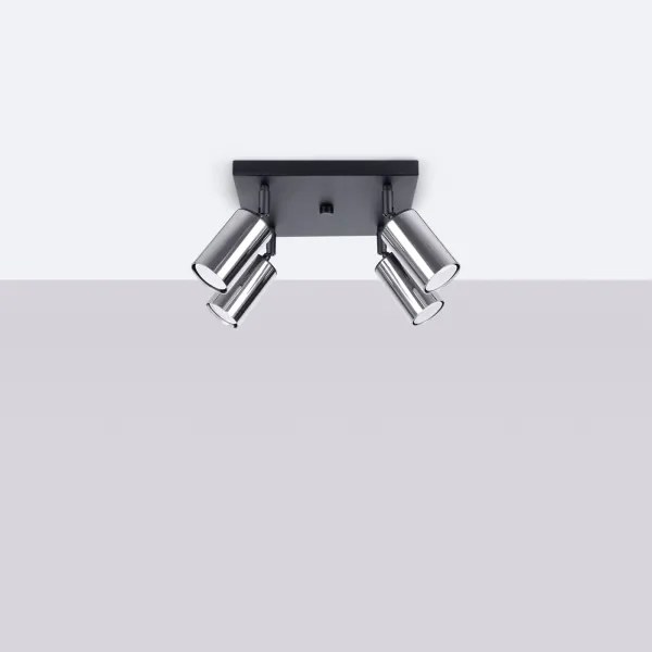 Sollux SL.1370 - Faretto WINX 4xGU10/10W/230V nero/cromo