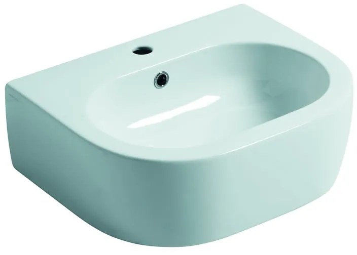 Lavabo sospeso semicerchio Flo H 16.5 x P 40 cm in ceramica bianco