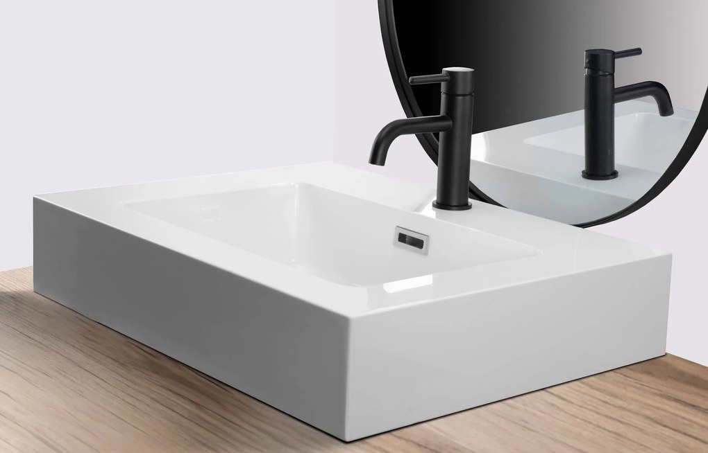 Lavabo da appoggio in ceramica Rea Alison White