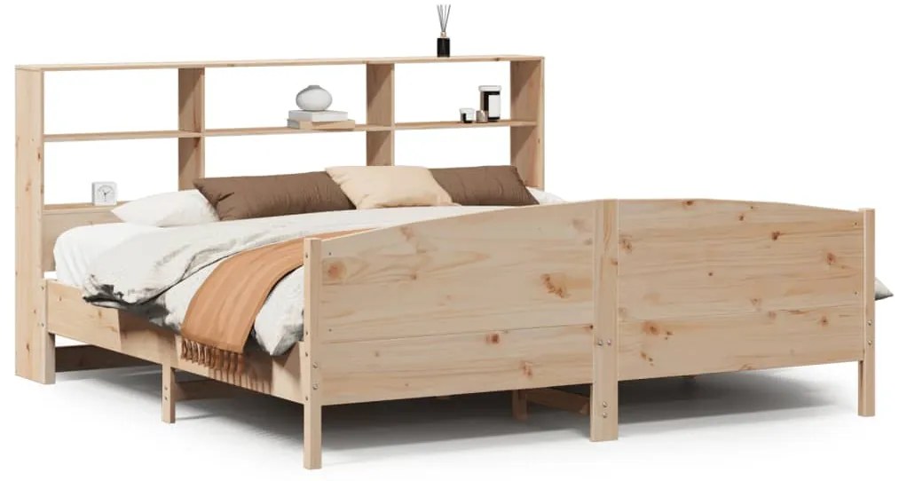 Letto libreria senza materasso 180x200 cm in legno di pino