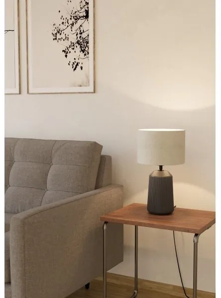 Eglo 900824 - Lampada da tavolo CAPALBIO 1xE27/40W/230V grigio