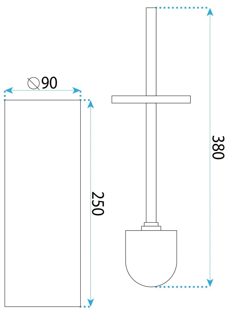 Spazzola per WC mettalico B106 GOLD