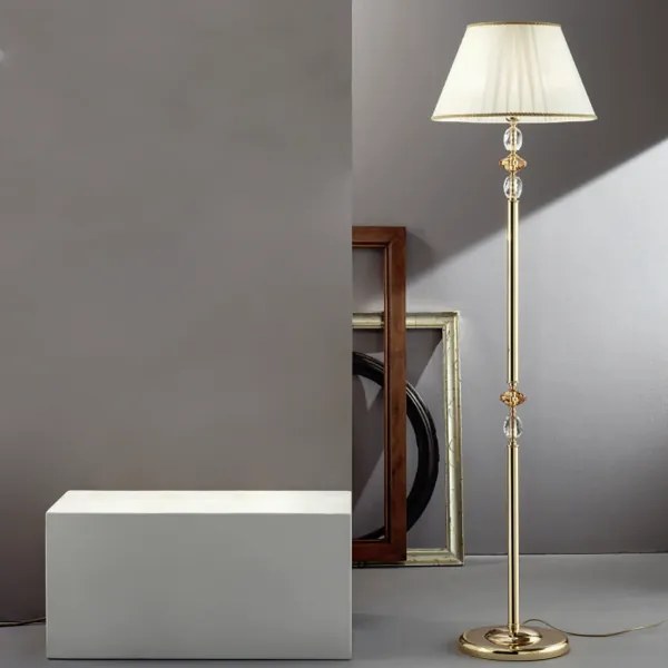 Piantana PATRICIA in vetro e cristallo Ambra H176 cm