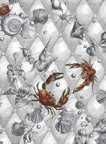 Meeres-Tapete Coquillage & Crustacés - Blanc