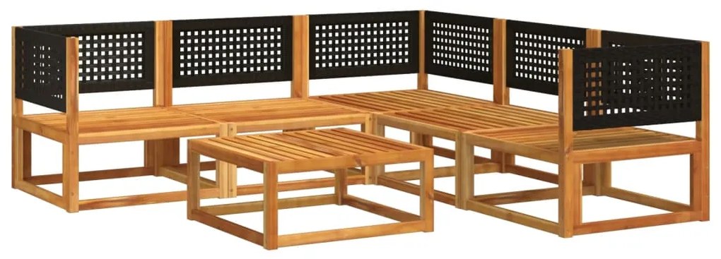 Set divano da giardino 6 pz con cuscini in massello di acacia