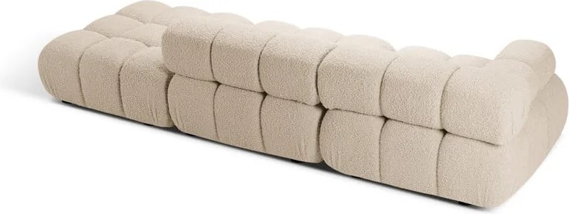 Divano componibile beige con rivestimento in bouclé 288 cm Bellis – Micadoni