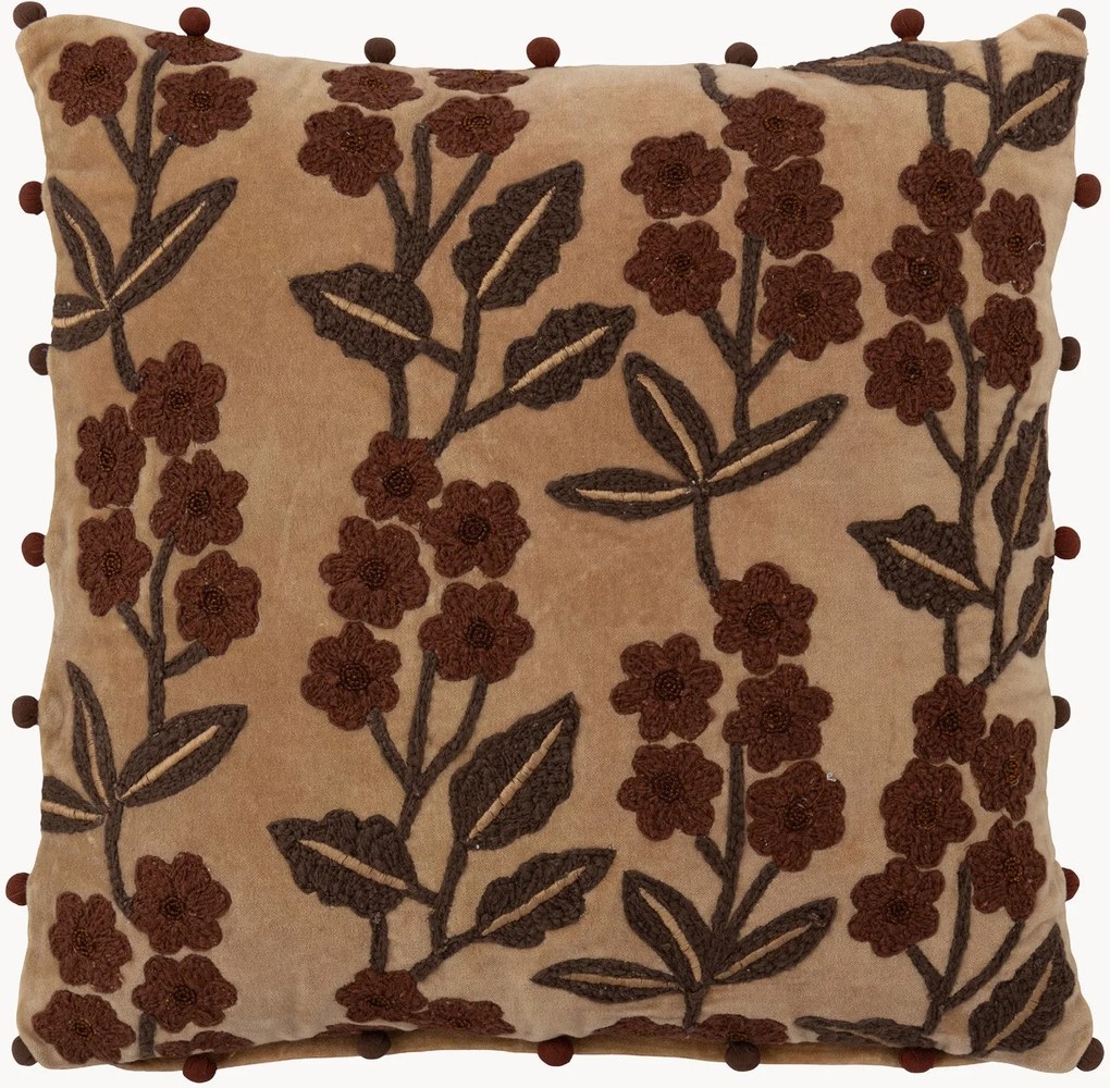 Cuscino decorativo in cotone Flowers and Leaves